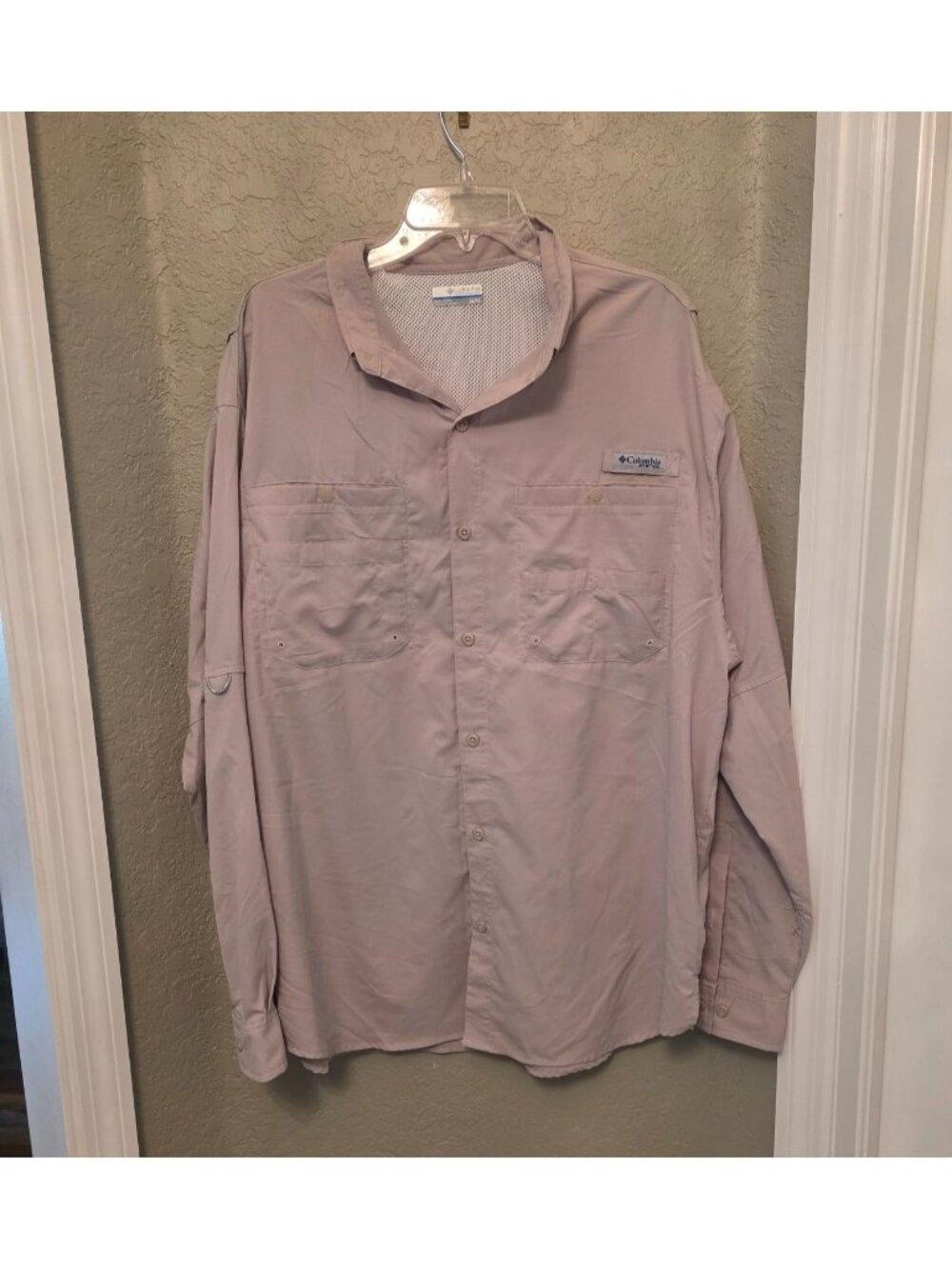 Columbia PFG Beige Bahama Long Sleeve Lightweight Fishing Outdoor Shirt XL